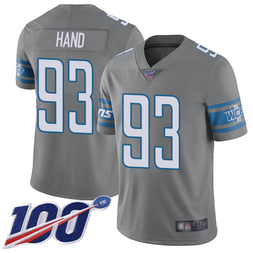 Detroit Lions Limited Steel Men Dahawn Hand Jersey NFL Football #93 100th Season Rush Vapor Untouchable->youth nfl jersey->Youth Jersey